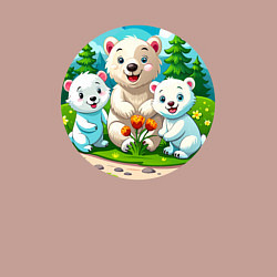 Свитшот хлопковый мужской Белые медведи летом, цвет: пыльно-розовый — фото 2