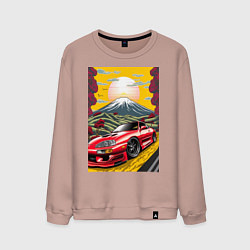 Свитшот хлопковый мужской Toyota Supra jdm автомобиль, цвет: пыльно-розовый
