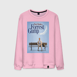 Свитшот хлопковый мужской Forrest Gump - Tom is on the bench, цвет: светло-розовый