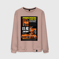 Свитшот хлопковый мужской Nissan Silvia авто, цвет: пыльно-розовый