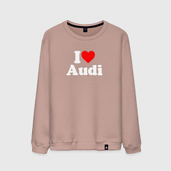 Свитшот хлопковый мужской I love Audi, цвет: пыльно-розовый