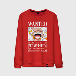 Свитшот хлопковый мужской Monkey D Luffy - wanted, цвет: красный