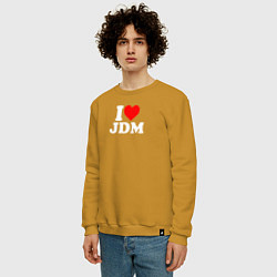 Свитшот хлопковый мужской I love JDM, цвет: горчичный — фото 2