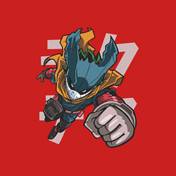 Свитшот хлопковый мужской Моя геройская академия Деку в костюме, цвет: красный — фото 2