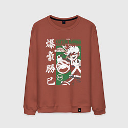Свитшот хлопковый мужской Моя геройская академия My Hero Academia Кацуки Бак, цвет: кирпичный