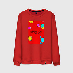 Свитшот хлопковый мужской Прилгашения на тацен, цвет: красный