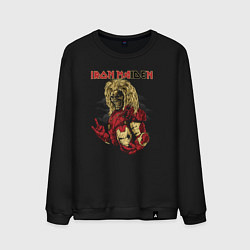 Свитшот хлопковый мужской Iron Maiden rock band, цвет: черный