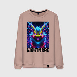 Свитшот хлопковый мужской Nightmare - Pikachu, цвет: пыльно-розовый
