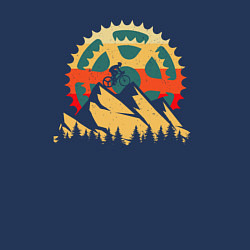 Свитшот хлопковый мужской На горном велосипеде, цвет: тёмно-синий — фото 2