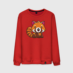 Свитшот хлопковый мужской Радостная красная панда, цвет: красный
