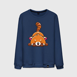 Свитшот хлопковый мужской Cute red panda, цвет: тёмно-синий