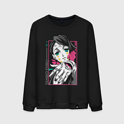 Свитшот хлопковый мужской Клинок рассекающий демонов Tanmio Enmu, цвет: черный