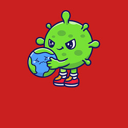 Свитшот хлопковый мужской Вирус и планета, цвет: красный — фото 2