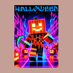 Свитшот хлопковый мужской Halloween is coming - neon glow collaboration, цвет: пыльно-розовый — фото 2