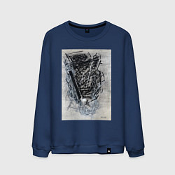 Свитшот хлопковый мужской Абстрактная графика Blue, цвет: тёмно-синий