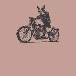 Свитшот хлопковый мужской Бостон-Терьер Байкер на Мотоцикле Чоппере, цвет: пыльно-розовый — фото 2