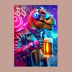 Свитшот хлопковый мужской Dude beersaur - neon glow, цвет: пыльно-розовый — фото 2