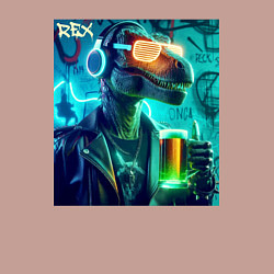 Свитшот хлопковый мужской Крутой Дино в неоновых очках - нейроарт, цвет: пыльно-розовый — фото 2