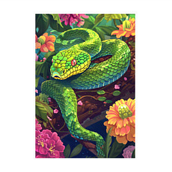 Свитшот хлопковый мужской Тропическая змея, цвет: белый — фото 2