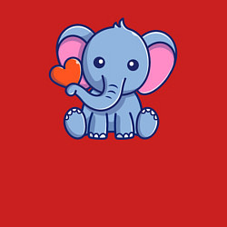 Свитшот хлопковый мужской Слоник к сердечком, цвет: красный — фото 2