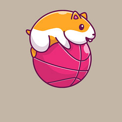 Свитшот хлопковый мужской Хомяк баскетболист, цвет: миндальный — фото 2