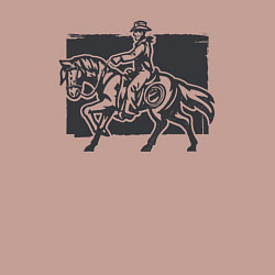 Свитшот хлопковый мужской Ковбой на коне, цвет: пыльно-розовый — фото 2