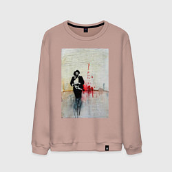 Свитшот хлопковый мужской Leatherface, цвет: пыльно-розовый