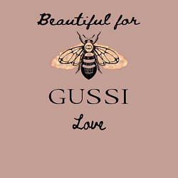 Свитшот хлопковый мужской Гусси - пчела в стиле гучи, цвет: пыльно-розовый — фото 2