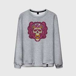 Свитшот хлопковый мужской Brain skull, цвет: меланж