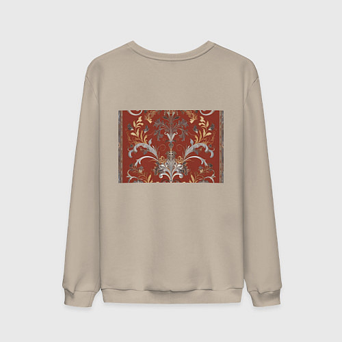 Мужской свитшот Изысканный орнамент ковер / Миндальный – фото 2