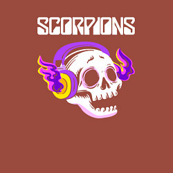 Свитшот хлопковый мужской Scorpions - неоновый череп, цвет: кирпичный — фото 2