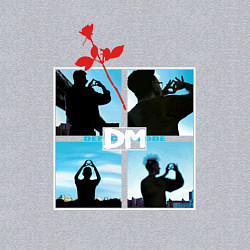 Свитшот хлопковый мужской Depeche Mode world in my eyes: red rose, цвет: меланж — фото 2