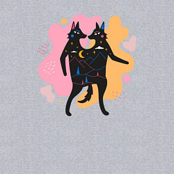 Свитшот хлопковый мужской Танец лисичек, цвет: меланж — фото 2