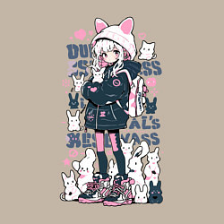 Свитшот хлопковый мужской Chiaki Nanami - Neko Danganronpa, цвет: миндальный — фото 2