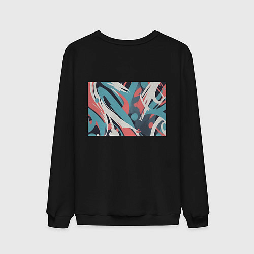 Мужской свитшот Граффити в пастельных тонах абстракция / Черный – фото 2