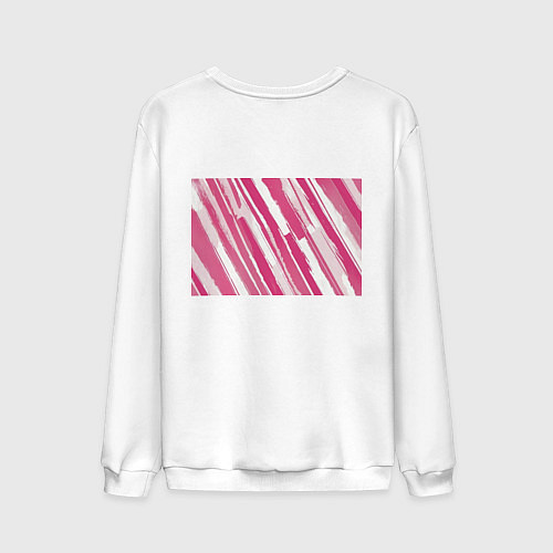 Мужской свитшот Розовые полосы / Белый – фото 2