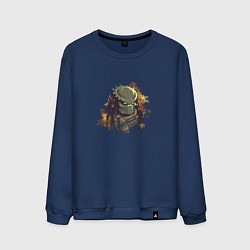 Свитшот хлопковый мужской Осенний хищник, цвет: тёмно-синий