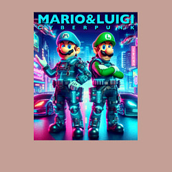 Свитшот хлопковый мужской Mario and Luigi - cyberpunk collaboration, цвет: пыльно-розовый — фото 2