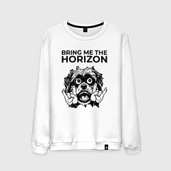 Свитшот хлопковый мужской Bring Me the Horizon - rock dog, цвет: белый