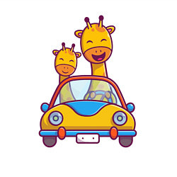 Свитшот хлопковый мужской Жирафы в автомобиле, цвет: белый — фото 2