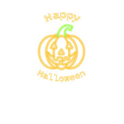 Свитшот хлопковый мужской Счастливого Хэллоуина неоновая тыква, цвет: белый — фото 2