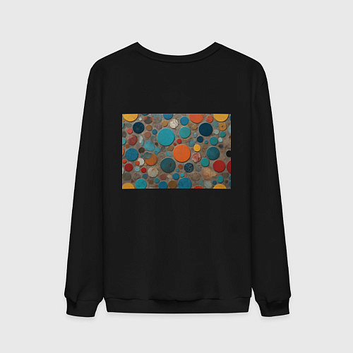 Мужской свитшот Арт вариация терраццо / Черный – фото 2