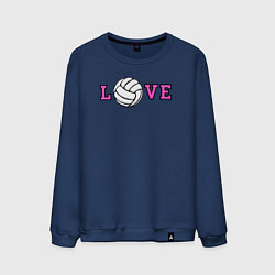 Свитшот хлопковый мужской Love volley, цвет: тёмно-синий