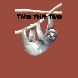 Свитшот хлопковый мужской Ленивец не торопись, цвет: кирпичный — фото 2