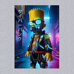 Свитшот хлопковый мужской Барт Симпсон в респираторе - нейроарт, цвет: меланж — фото 2