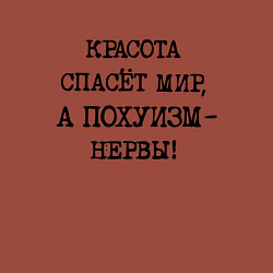 Свитшот хлопковый мужской Красота спасет мир а похуизм нервы, цвет: кирпичный — фото 2