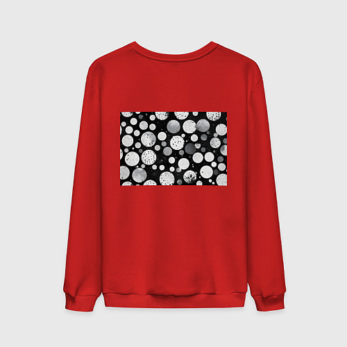 Мужской свитшот Круги на темном фоне / Красный – фото 2
