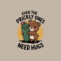 Свитшот хлопковый мужской И колючки нуждаются в любви, цвет: миндальный — фото 2