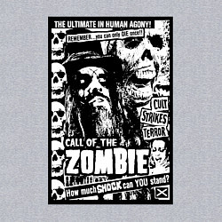 Свитшот хлопковый мужской Rob zombie skulls, цвет: меланж — фото 2