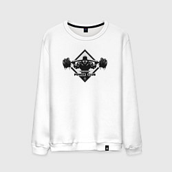 Свитшот хлопковый мужской Power club bodybuilding, цвет: белый